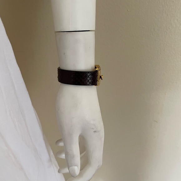 Celine python gold-plated/ brass thin cuff - Picture 8 of 9